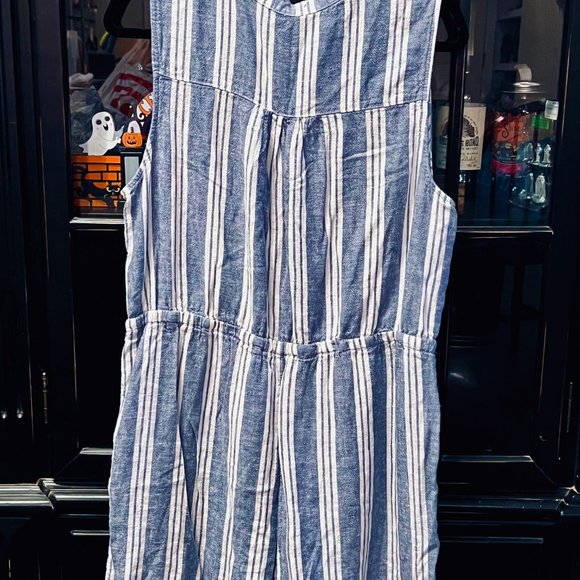 White & Blue Stripe Romper | Kelly Renee XXL - Picture 6 of 6